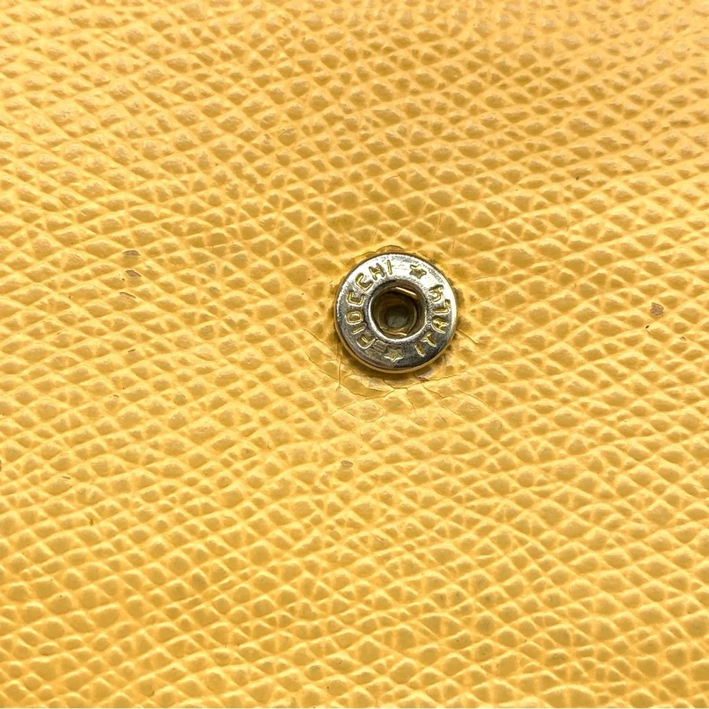 Celine Yellow Leather Logo Bifold Long Wallet Money Card Clutch - Picture 5 of 9